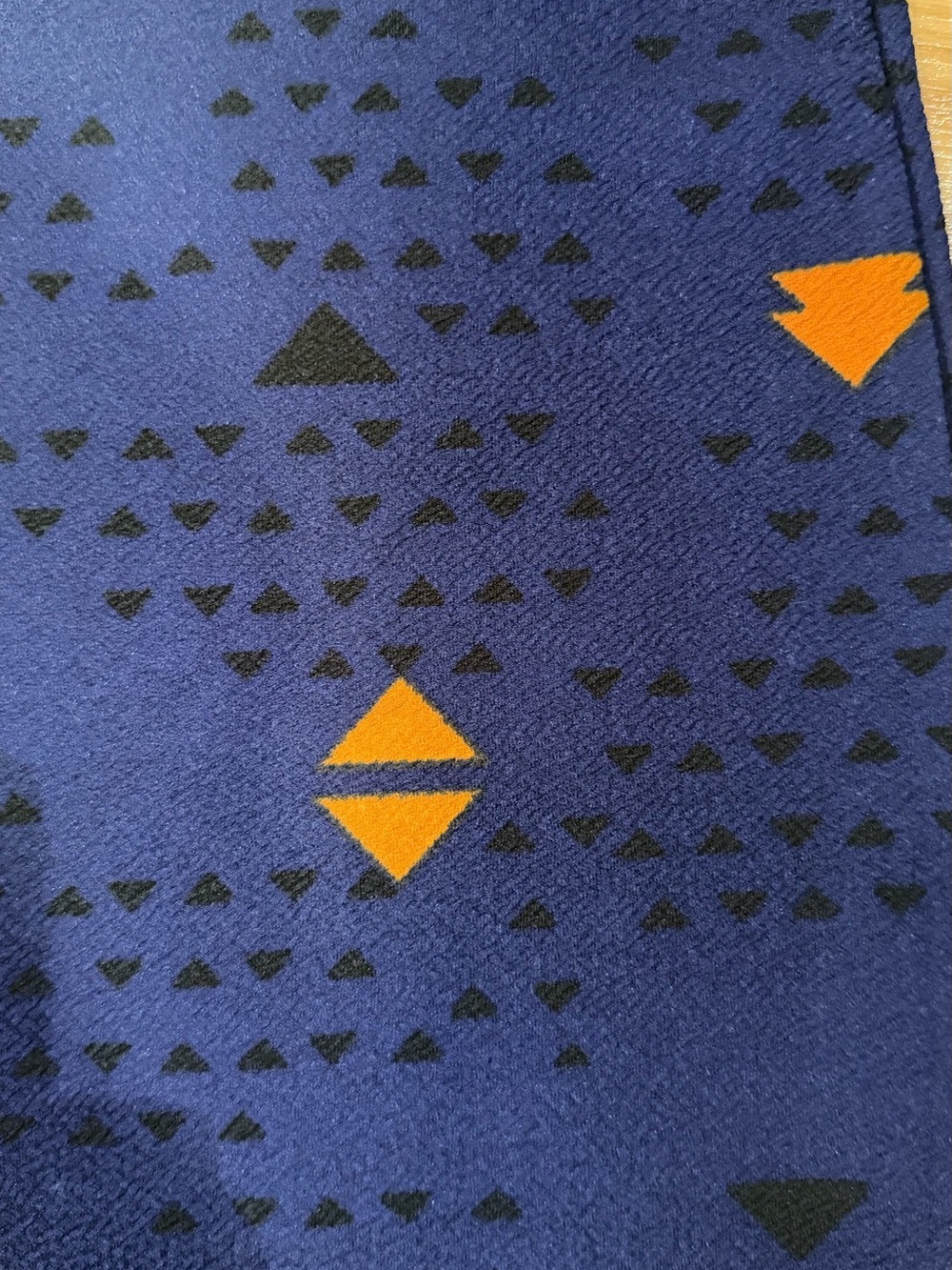 LuLaRoe Navy Pencil Skirt with Orange Geometric Accents - Picture 6 of 7